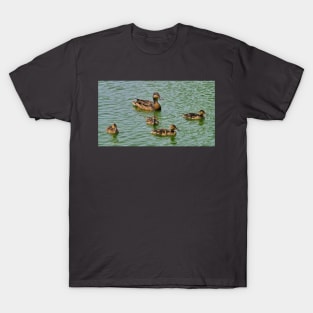 Mother Mallard Duck and Her Ducklings T-Shirt